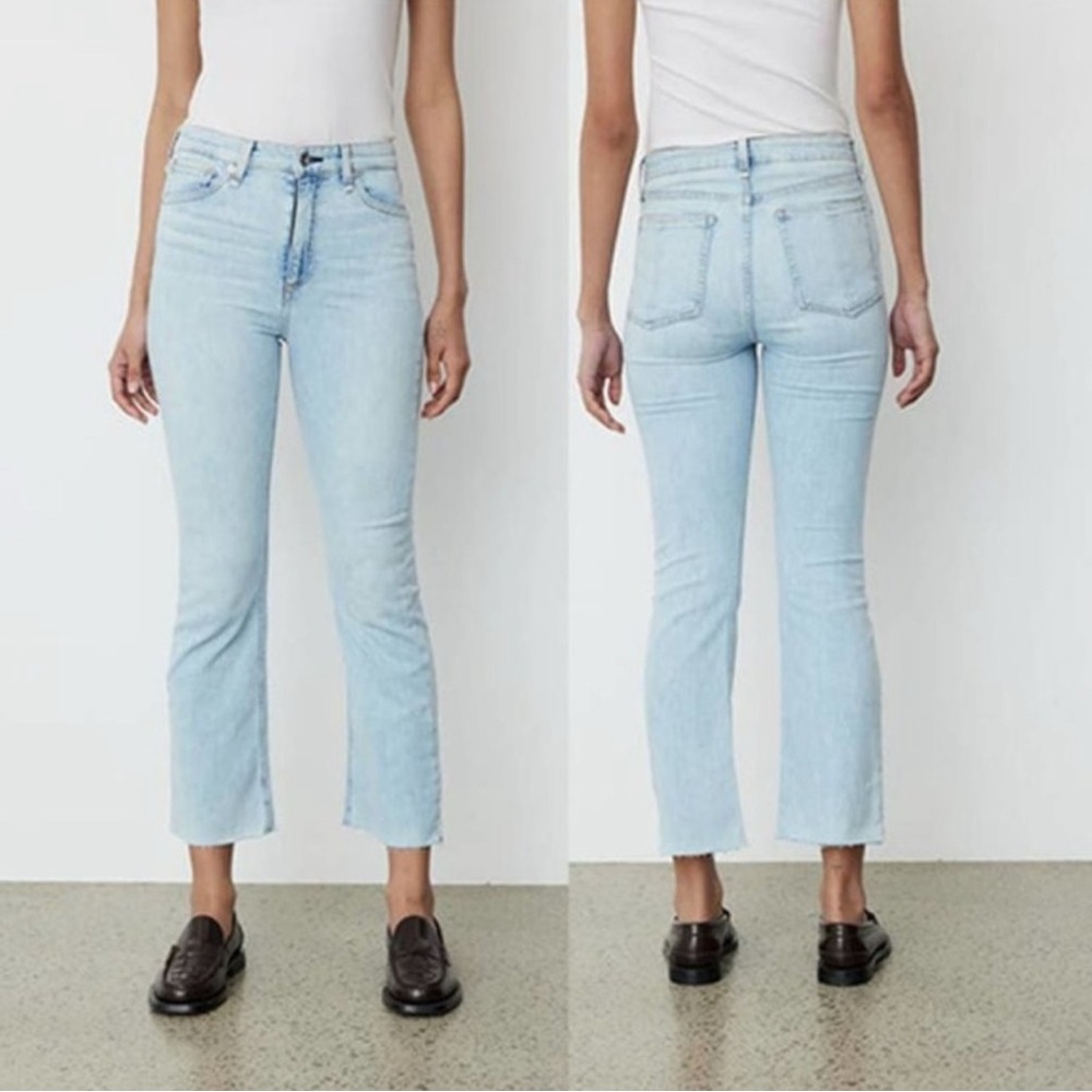 rag & bone Nina High Rise Ankle Flare Jeans Jade Wash 26
